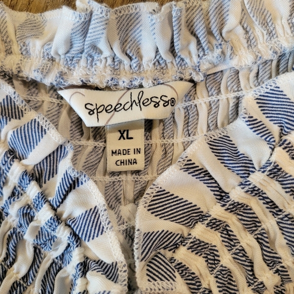 Speechless Blue and White Striped Jumpsuit with Spaghetti Straps - Picture 12 of 12